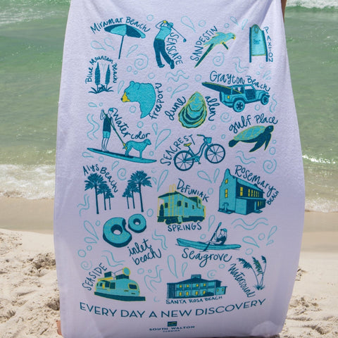 Beach Towel, Discovery print