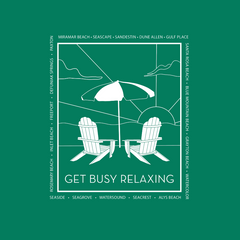 Comfort Colors Short-sleeve Tee - "Get Busy Relaxing" Adirondack Chair design