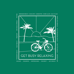 Comfort Colors Short-sleeve Tee - "Get Busy Relaxing" Bicycle design
