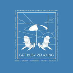 Comfort Colors Short-sleeve Tee - "Get Busy Relaxing" Adirondack Chair design